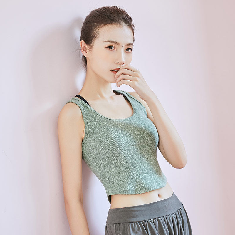 Fashion short sport top women stretch breathable gym vest running smock sleeveless professional yoga wear summer