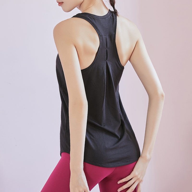 Aerobi I-logo vest women's sweat blouse loose yoga suit outside wear quick-drying training running fitness top