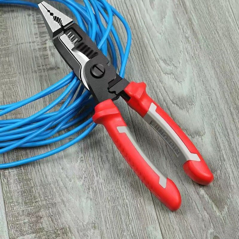Seven-in-one multi-function electrician pliers wire stripper special wire crimping pliers peeling and pulling wire needle-nose pliers wire stripping artifact