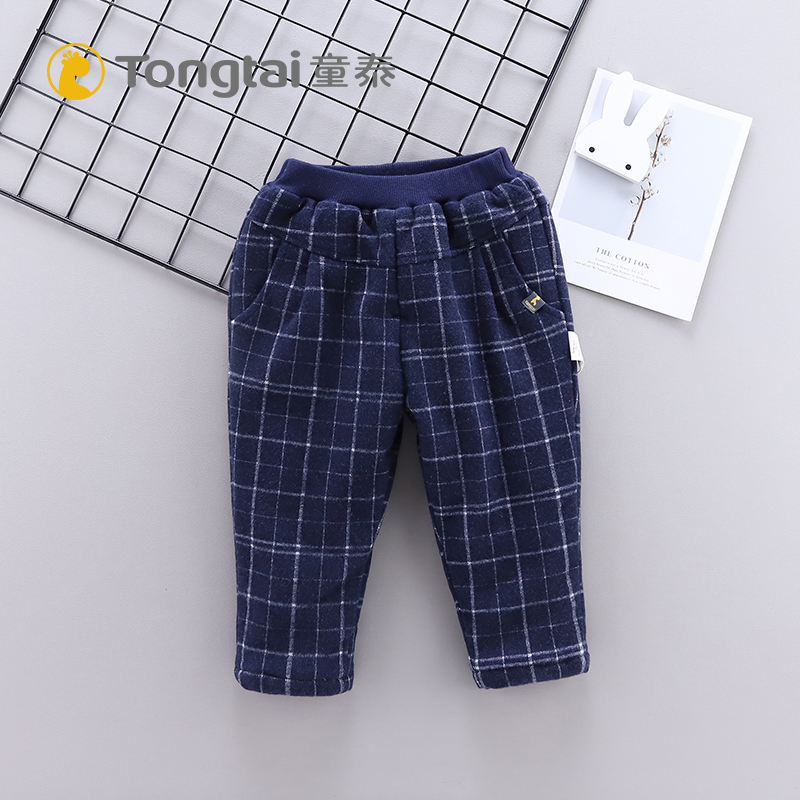 Tong Tai Tong Clothing Winter Clothing Boy Casual Cotton Pants Children Plus Suede Clamps Cotton Trousers Baby Boy Fashion Cotton Pants External Wearing Pants