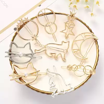 Japan and South Korea girl heart hairpin love cat personality hair accessories soft cute wild headdress Cute animal Liuhai clip edge clip