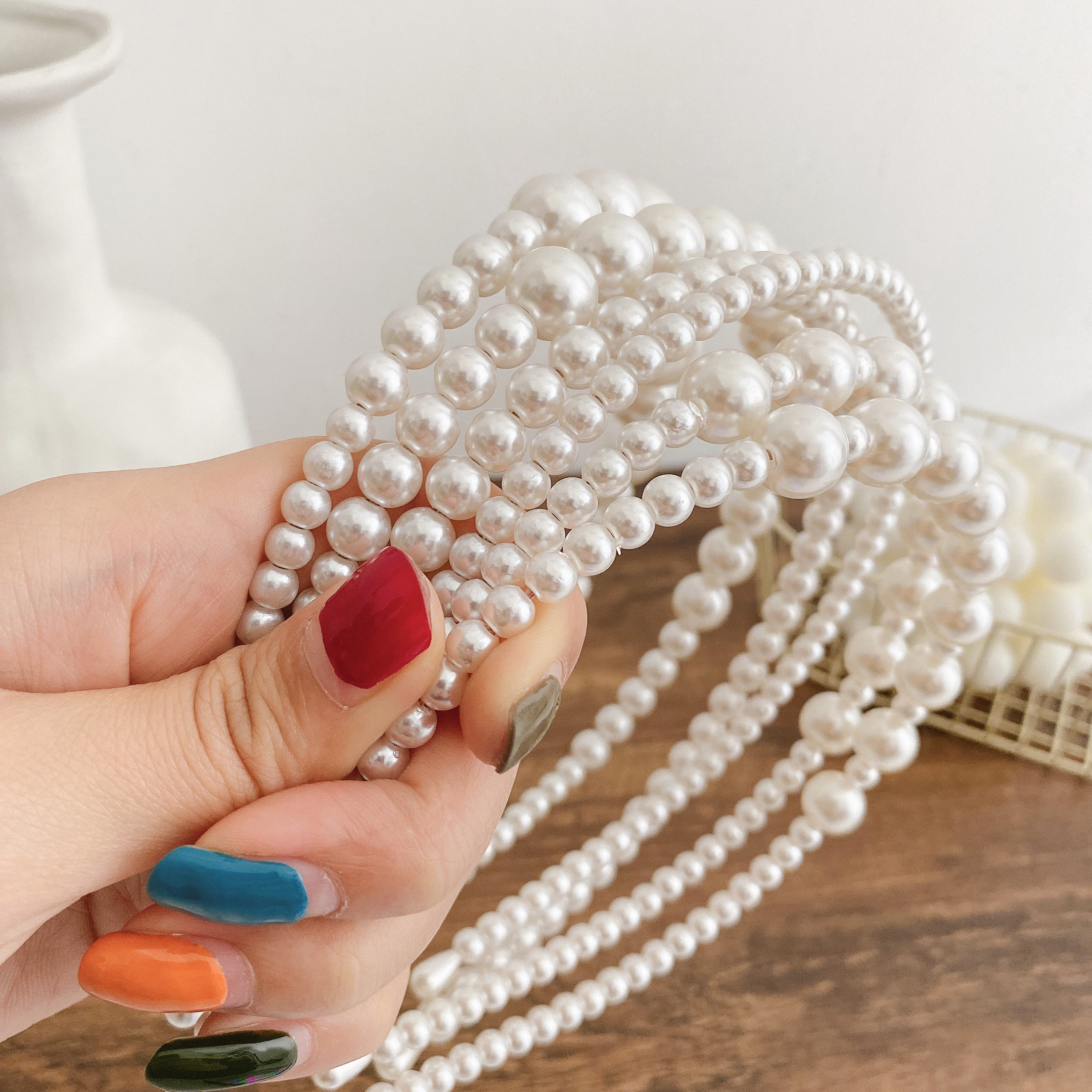 Pearl headdress children's headband female primary school headband hairpin Korean girl princess super fairy headwear clip hair accessories