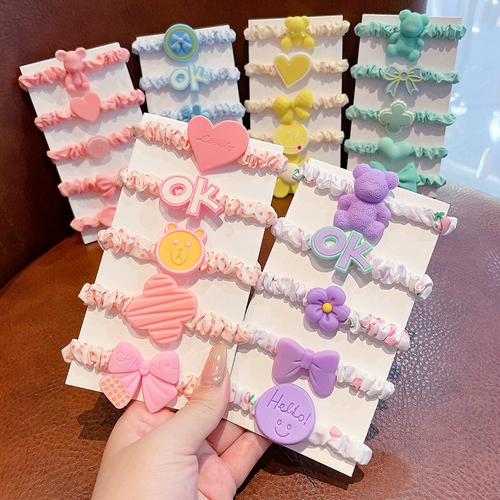 Эластичный детский высококачественный безвредный аксессуар для волос, резинка для волос, не повреждает волосы, в корейском стиле