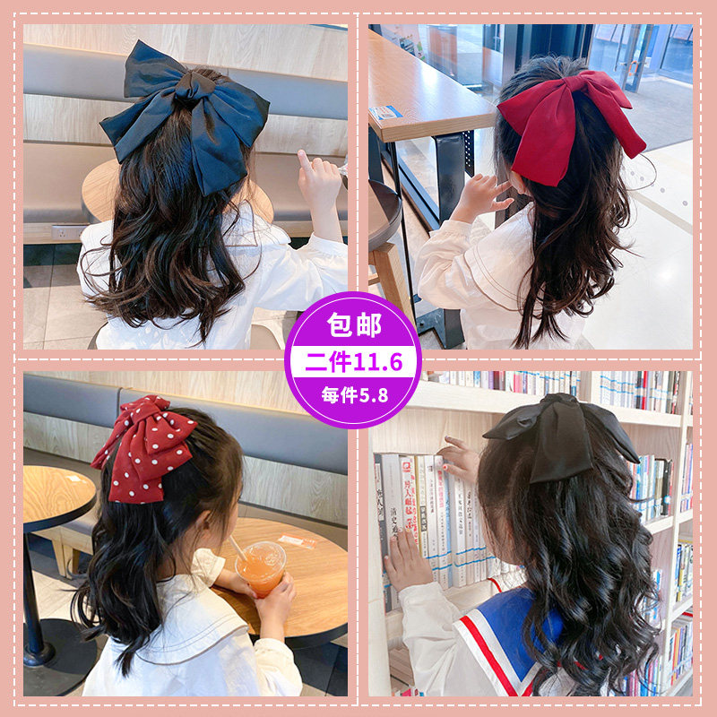 Korean Children Butterfly Knot Hair Clip Woman Red Oversized Hair Clip Headwear Big Clip Cute Girl Hair Accessories Hair Ring Red