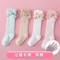 Baby stockings summer thin cotton summer ultra-thin mesh socks newborn children knee-high baby socks