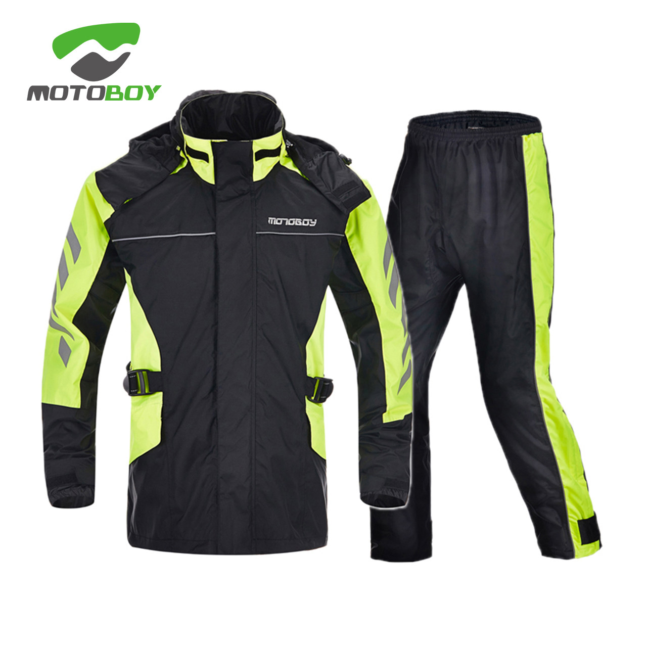 motoboy riding raincoat locomotive male and female suit rain pants two-piece reflective clover rider waterproof and waterproof