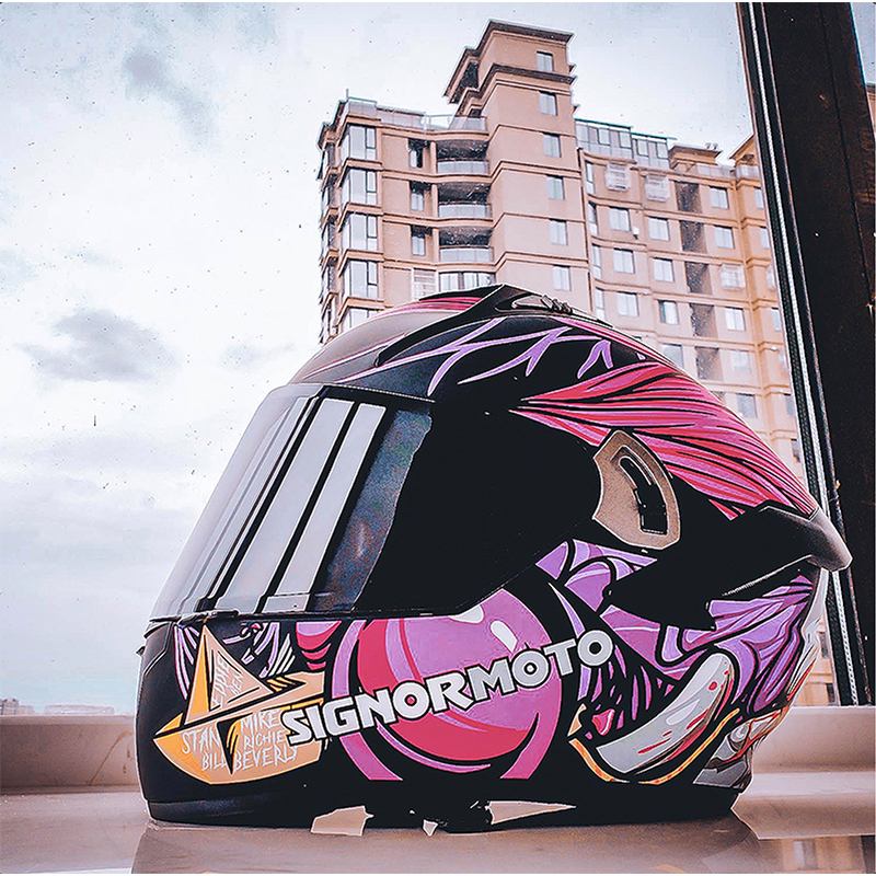 Mr. Moshe's safety helmet locomotive male and female winter safety helmet racing locomotive full armor personality cool Bluetooth Four Seasons grey