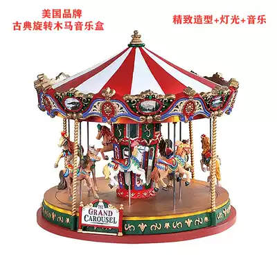 American LEMAX classical European-style carousel music box resin sand table decoration girls and children's birthday gift