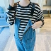 . Quần dành cho bà bầu mùa xuân và mùa thu quần yếm denim cộng với kích thước quần legging thời trang mặc ngoài quần triều mẹ mùa thu và mùa đông quần phụ nữ mang thai - Phụ nữ mang thai quần / quần bụng