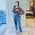 . Quần dành cho bà bầu mùa xuân và mùa thu quần yếm denim cộng với kích thước quần legging thời trang mặc ngoài quần triều mẹ mùa thu và mùa đông quần phụ nữ mang thai - Phụ nữ mang thai quần / quần bụng
