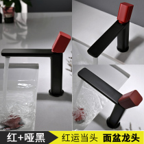 Toilet faucet hot and cold red washbasin Basin light luxury creative minimalist black white gun gray Net Red