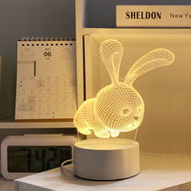 Small night light atmosphere light bedroom flexlight sleep table lamp headboard plug charging rabbit light Dormitory Pendulum small lamp