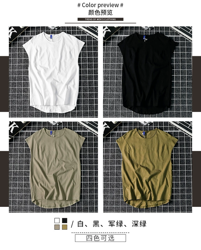 Hồng Kông phong cách hip hop cotton không tay retro vest vest nam giản dị màu rắn chạm đáy áo sơ mi Harajuku bf lỏng mỏng vest - Áo vest cotton bộ vest nam cho người trung tuổi