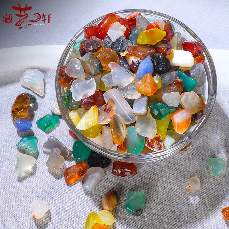 Low-cost Buddhist supplies Buddha statue stupa installation Tibetan cultivation for manza pan colored agate one pound eight for seven gems