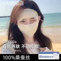 Sunscreen mask for women driving in summer covering full face anti-UV silk mask face mask Gini sun mask