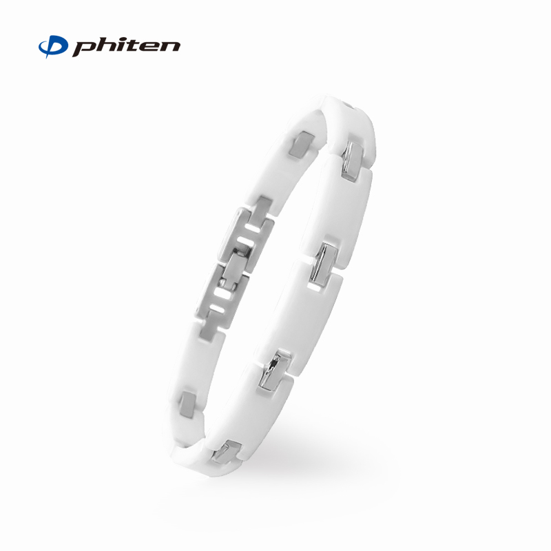 Phiten Fattan Titanium Bracelet White Porcelain One Word Connection Unisex Bracelet 20CM