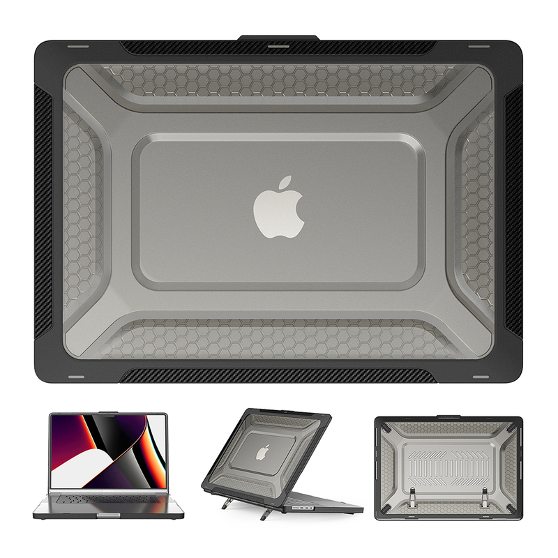 Suitable for Air 13.6inch Notebook Protective Case, MacBook Pro14 Protective Cover, Anti-Fall Computer Case, Pro16 Apple Laptop M5/M2 Accessories, Tpu Soft Edge Full Cover with Small Stand and Screen Protector
