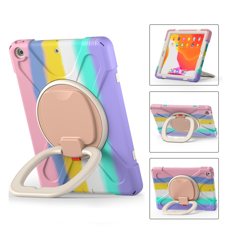 Suitable for iPad Pro11 Protective Case 9.7inch Tablet Computer Air 5 Anti-Fall Full-Cover Colorful Silicone Case 10Th Generation 10.9 Anti-Bending Pen Slot Mini Mini6 Cute Kids 9Th Generation 10.2