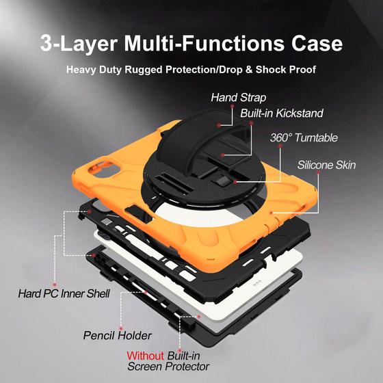 适用新款ipad9.7保护壳硅胶全包边mini4保护套支架平板air5壳背带pro11磁吸笔槽手持车载迷你6第九代10.2英寸