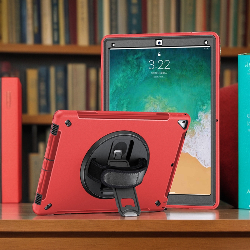 Suitable for Ipadpro12.9 Protective Case 2017 with Pen Slot, All-Inclusive Apple Tablet Computer 12.9inch Generation A1652A1671 Case 360 ° Rotating Stand, Tempered Glass Screen Protector, Car Mount, Shoulder Strap Optional