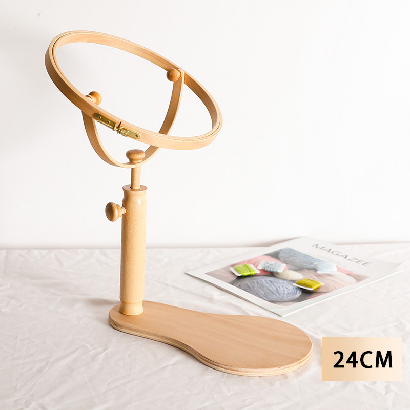 New second generation 24cm embroidery embroidery frame wooden portable desktop solid wood embroidery stretch shelf cross stitch embroidery frame