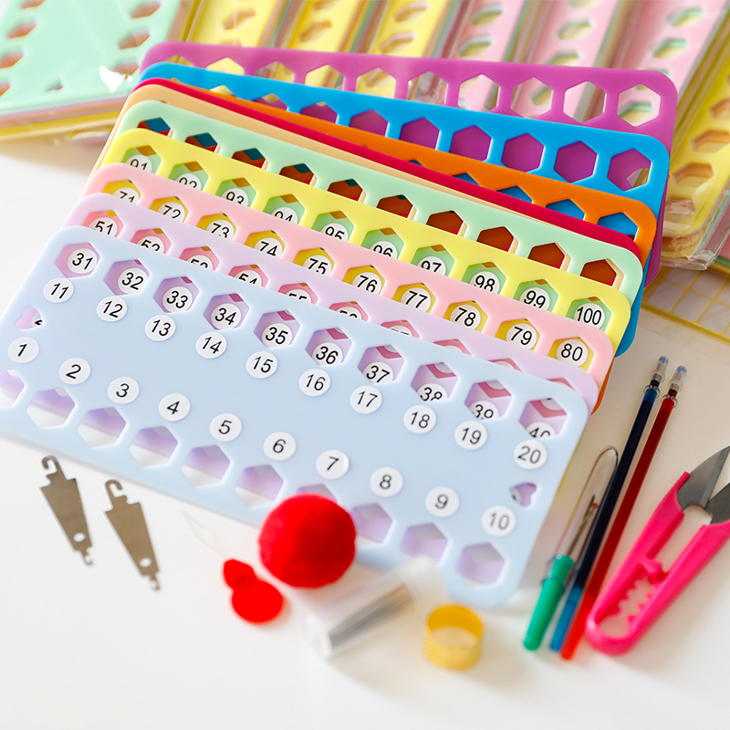 20 holes cross stitch threading board line management board hanging line board embroidery finishing storage 10 colors optional (9 9)