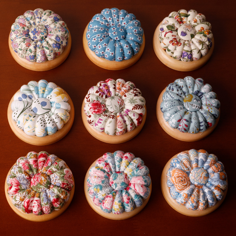 クロスボーダーカボチャ型針吸収材無垢材底針挿入かわいい針ピアスDIYツールピンクッション磁気ピンバッグ送料無料