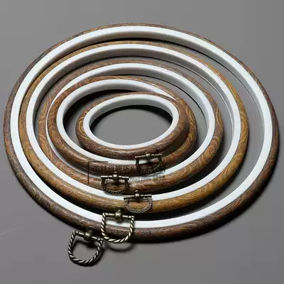 Vintage embroidery flower stretch flower hanger Antique square embroidery frame Picture frame display embroidery stretch oval decorative embroidery shed