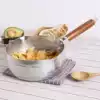 Japanese style snow flat pot Large single handle cooking pot thickened bottom wooden handle soup pot noodle soup pot 1820 22 24cm