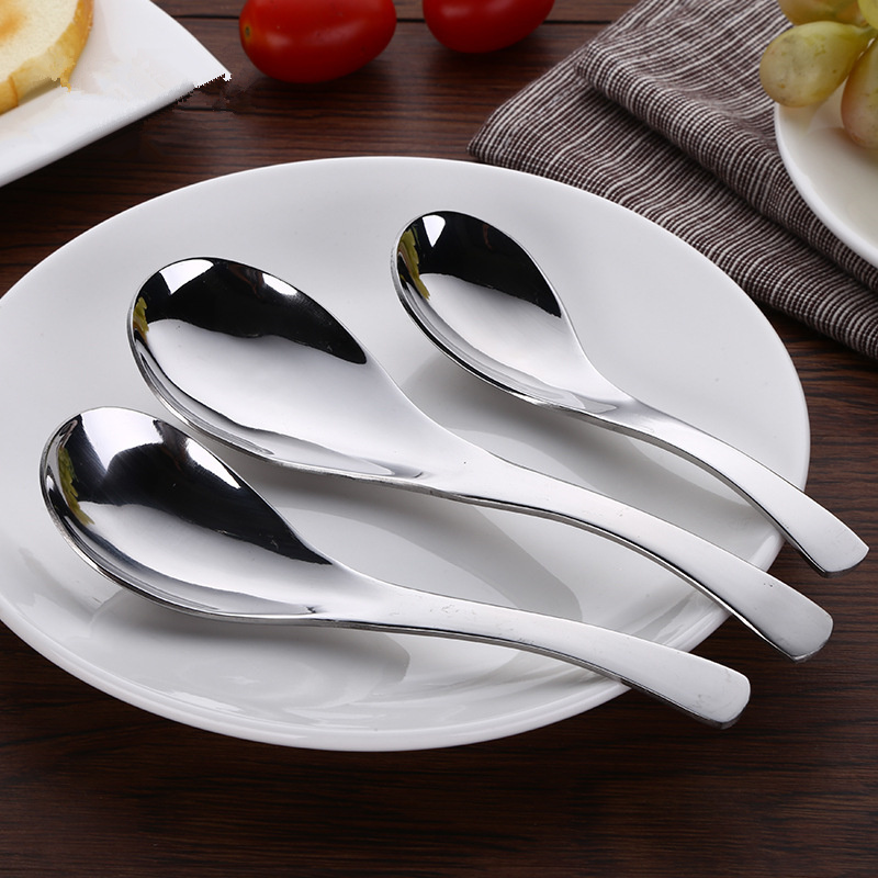 (full 12 in the store) stainless steel spoon children's porridge spoon eating soup thickened household spoon student spoon short