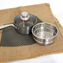 De-style 304 stainless steel milkpan triple-large-thick integrated steamed milk pan baby covegan pan thickened cooking pan Multipurpose