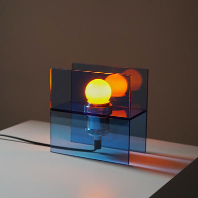 Acrylic night light, sunrise blue ocean ambient light, small night light, creative decorative table lamp, designer's original desktop table lamp