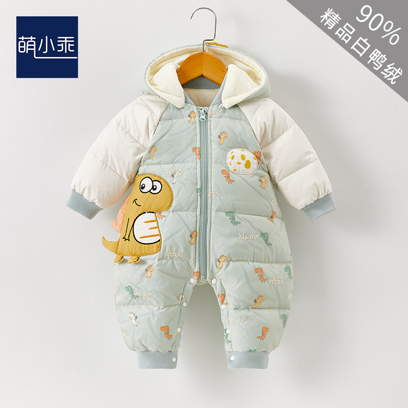 Baby one-piece clothing duvet clothes for winter clothing male and female new baby going out khalaga velvet climbing suit thickened winter warm