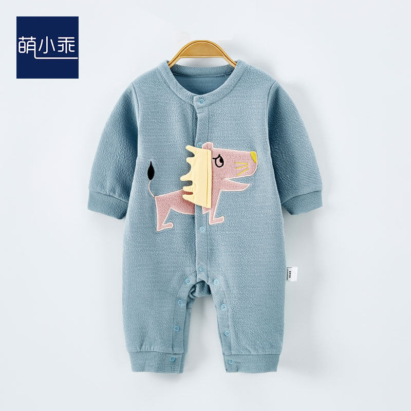 Newborn spring and autumn clothes with long sleeves Harclothes for 0-3 months Baby clothes Cartoon Climbing Clothes 6 Out of the Clothes Tide