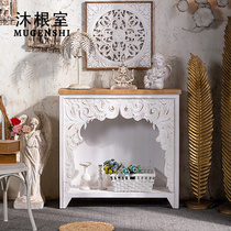 Fa-style retro solid wood fireplace Living room Home Decorative Pendulum piece European-style Home Interior Small Christmas Decorative Cabinet