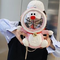 Cartoon bag hand-woven bag diy ladies knitting material bag Joker hook homemade handmade bag for women