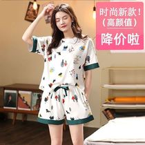 Cotton pajamas 100% high-grade Spring and Autumn womens pajamas female 2021 new summer cotton thin fashion