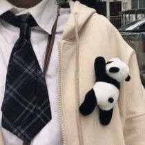 Plush paparazzi pins Ins small frescoed girl little fresh sun flowers groveling baby panda doll brooch does not hurt clothes