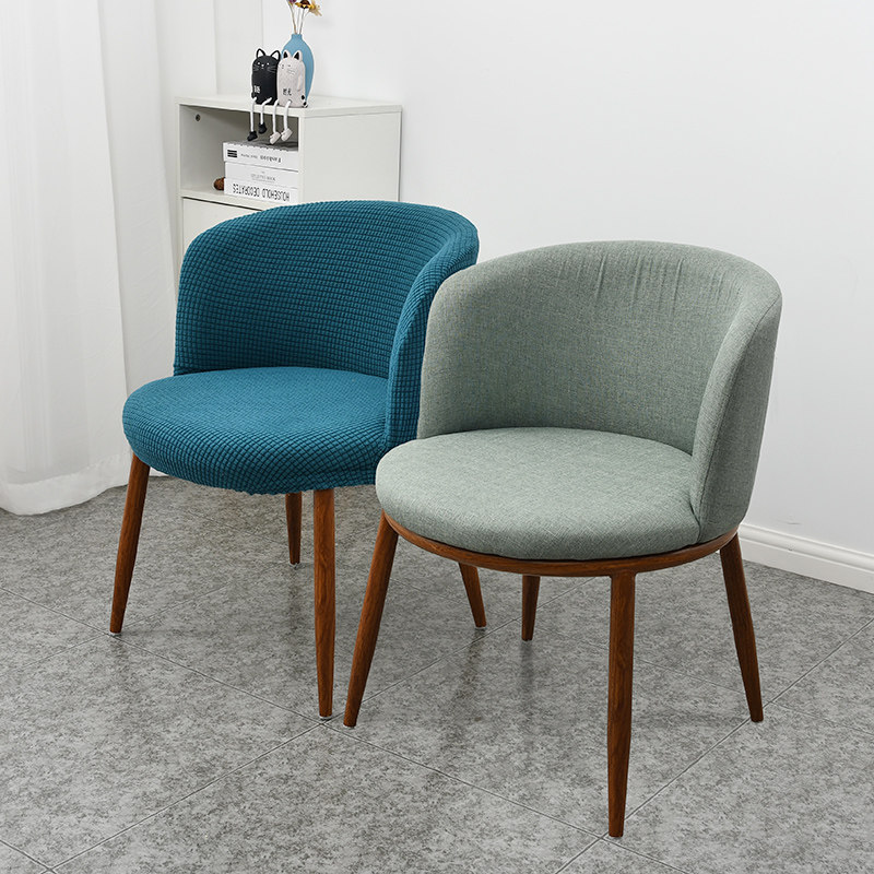 Large round negotiation chair chair set chair cover thickened elastic universal universal arc semi-circular stool cover conjoined