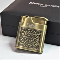 Pilkadan high-grade inflatable pressure wheel lighter Classic metal flame Tang grass carved flower business gift creative tide