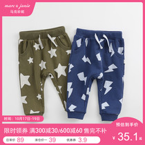 (Clearance) Mark Jennys new spring and summer childrens Boys star sports pants baby cotton pants