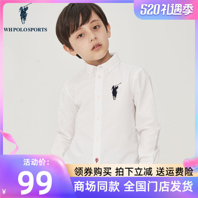 Polo Rafa Laurenma ball boy long sleeve shirt 2022 spring new pint Sport children's shirt CUHK C20533126