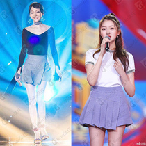 MAJE Kuanxiatong star of the 2020 fold irregular skirt high waist college wind