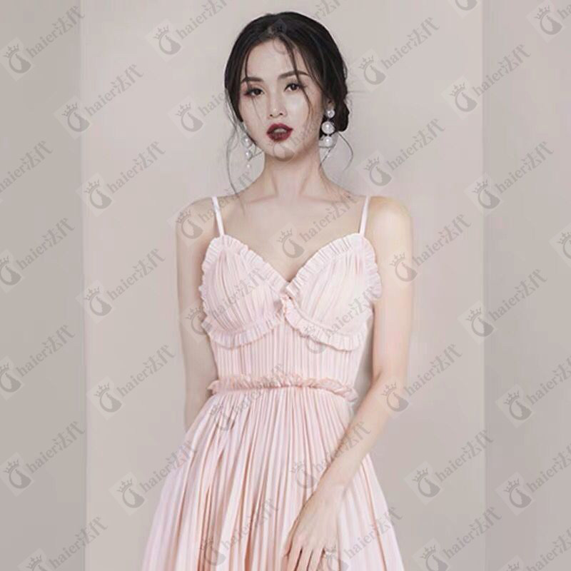 Discount Jacquemus is very fairy niche net red dress summer suspender fairy skirt birthday party banquet dress