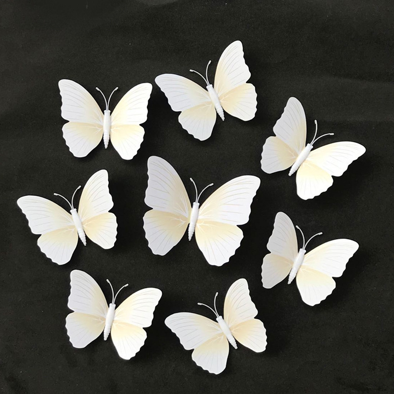 Solid Color Butterfly 6-12cm 3D Realistic Butterfly Wall Stickers Creative Decorative Butterfly Accessories Butterfly