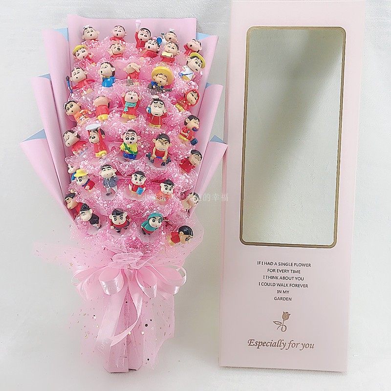 New Year Spring Festival cartoon crayon small new doll bouquet doll anime handmade gift box Valentine's Day birthday gift