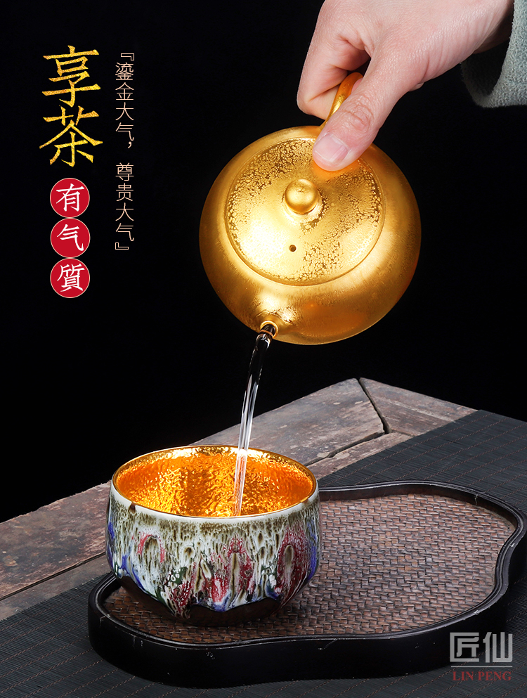 The Master artisan fairy Zeng Guangxu gold wood to build one single pot of ceramic teapot household pure manual teapot restoring ancient ways