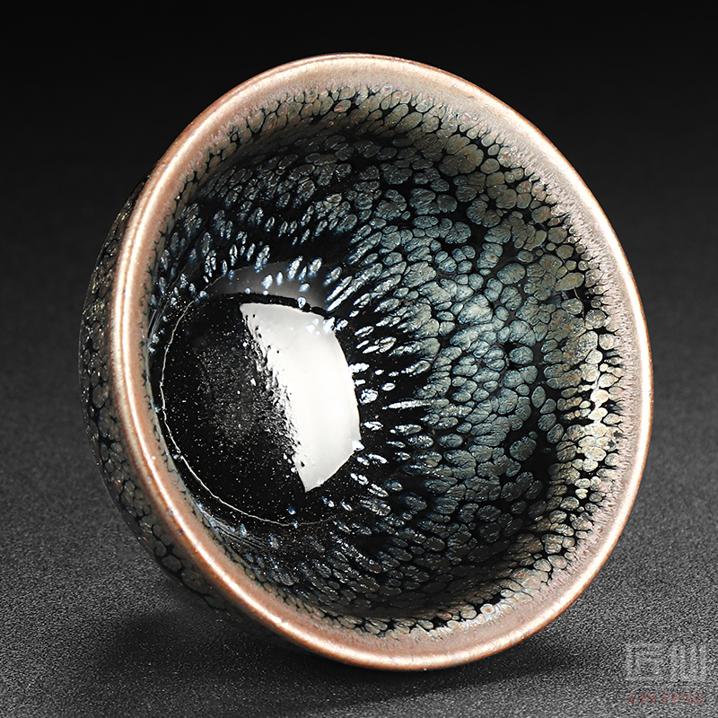 Artisan fairy jianyang built sample tea cup lamp oil droplets undressed ore iron tire ceramic household checking tea master cup single CPU