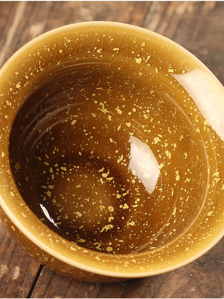 The Master artisan fairy Chen Weichun golden marble only three tureen ceramic checking kung fu tea tea cups