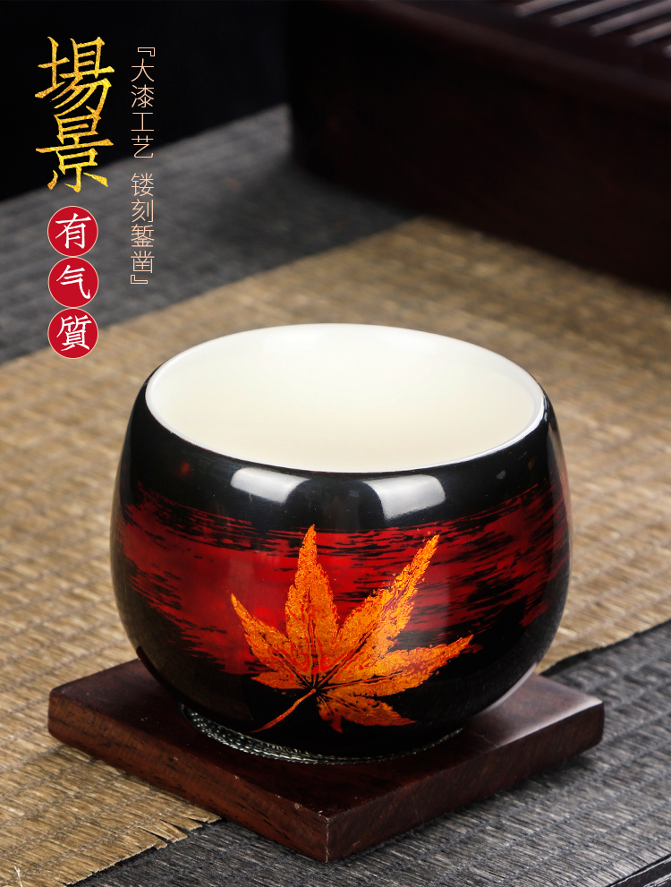 Artisan fairy Xu Fukun master Chinese lacquer picking cups of glass ceramics household pure manual kung fu tea masters cup